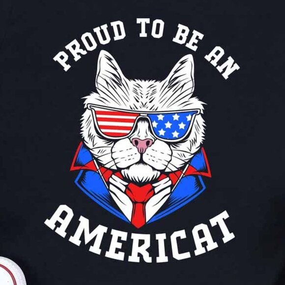 American Cat Funny T Shirt, Proud To Be An American Shirt, 4th Of July Gift Tee - Picture 3 of 5